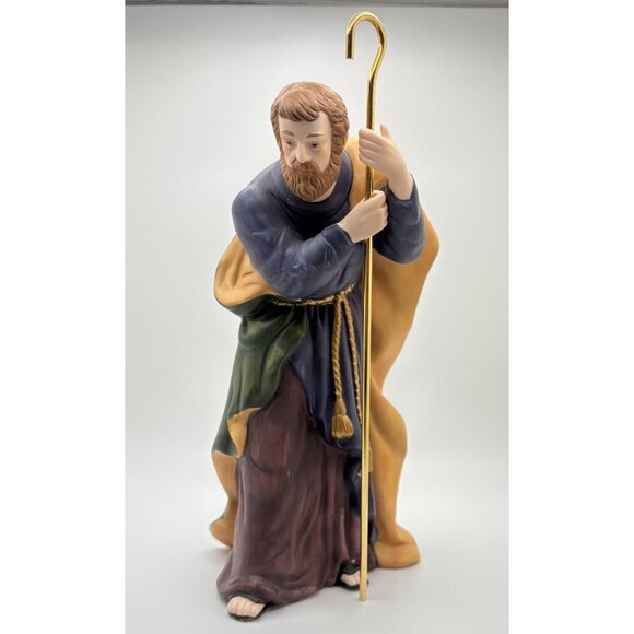 Vintage Kirkand Nativity Joseph Standing with Staff 75177 Porcelain 8 Inch - Picture 9 of 9